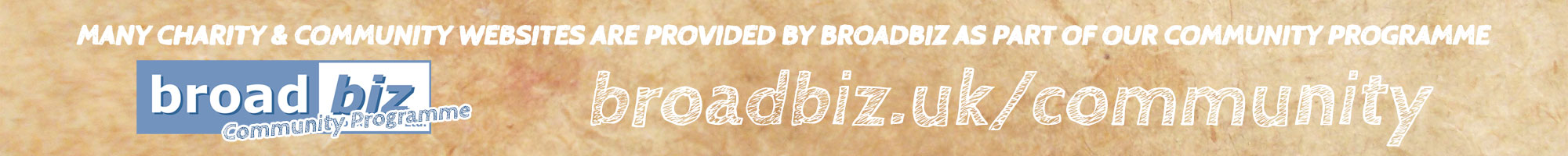 Many charity & community websites are provided by Broadbiz as part of our Community Programme